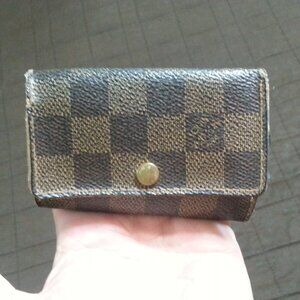 Vintage LV Louis Vuitton Damier Ebeine Leather Key Holder Case Unisex Men's